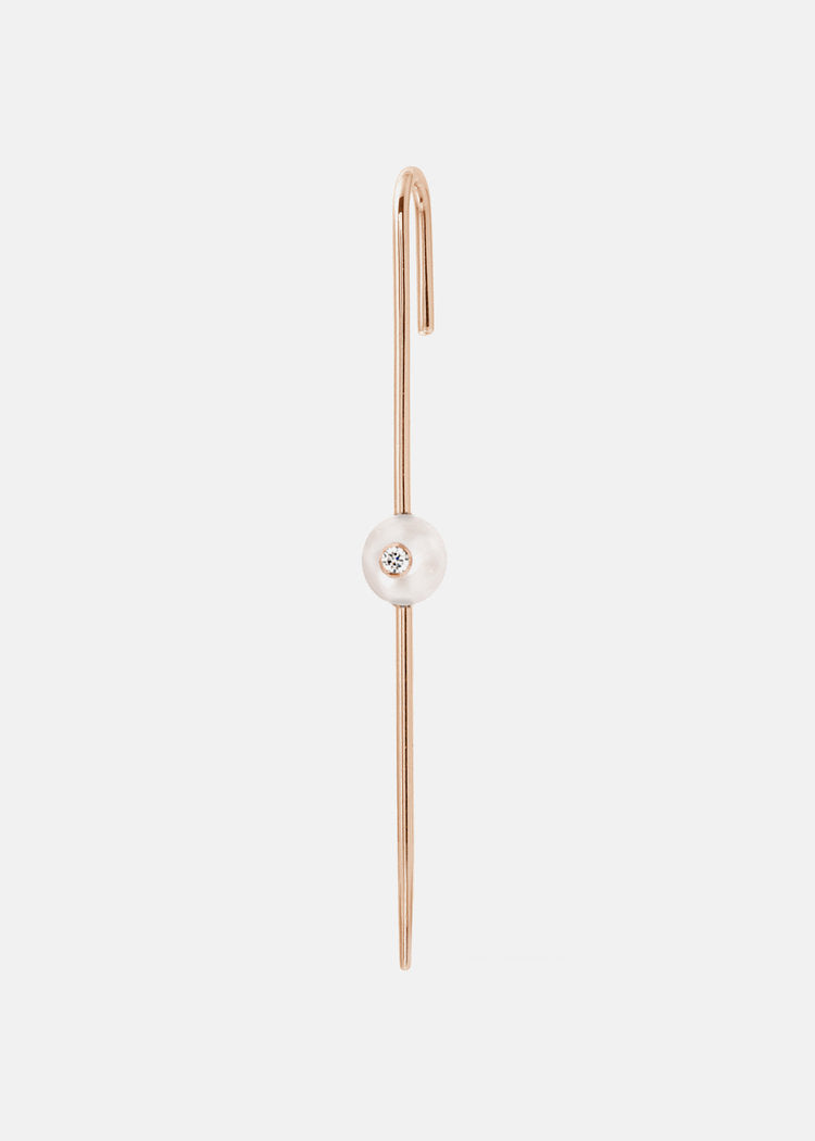 Floating Pearl Ear Pin