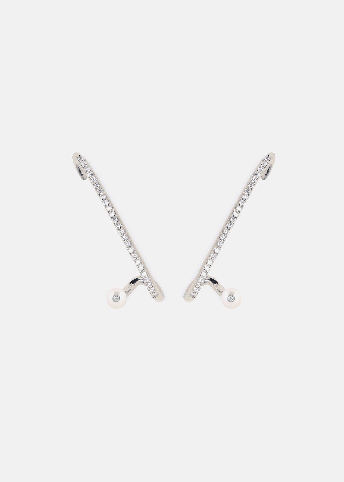 Crescendo Flare Pearl Pavé Earring