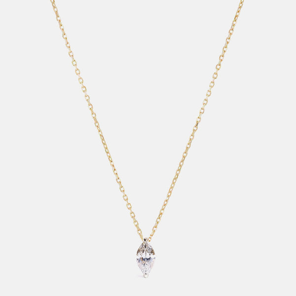 MINI DIAMOND & WHITE TOPAZ LOCK NECKLACE EF-60646 - Mardo K Fine Jewelry