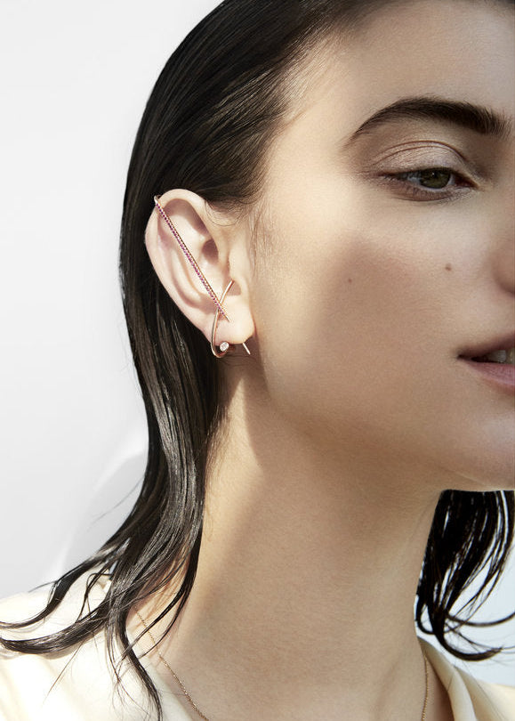 Pink Ombré Thread Ear Pin