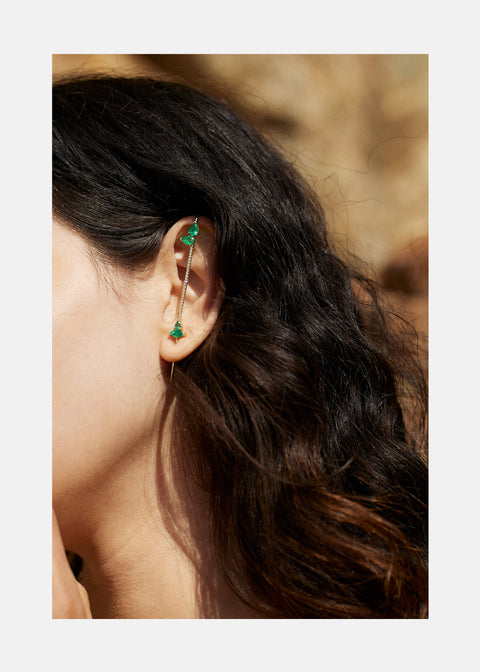 Emerald Allora Ear Pin