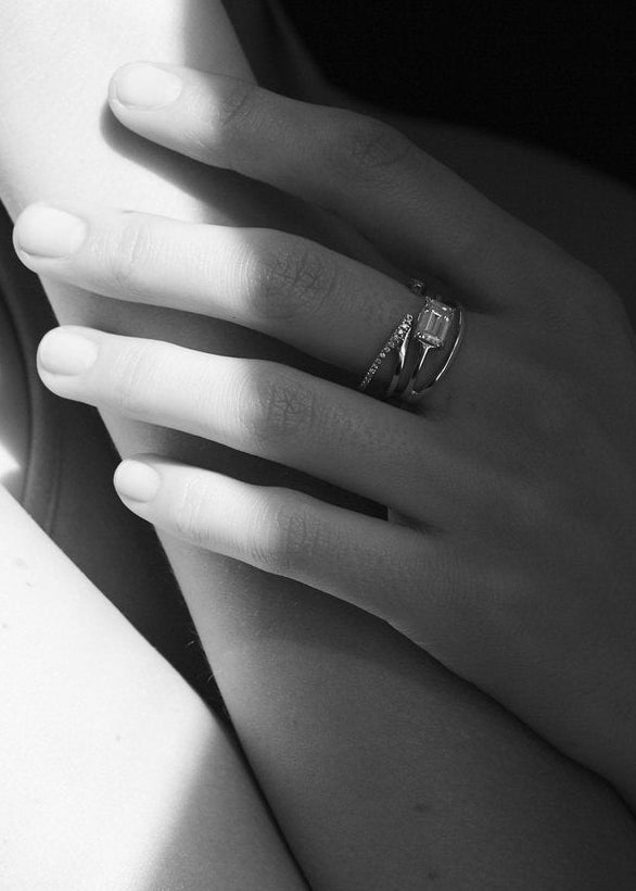 Emerald Sunset Pavé Ring