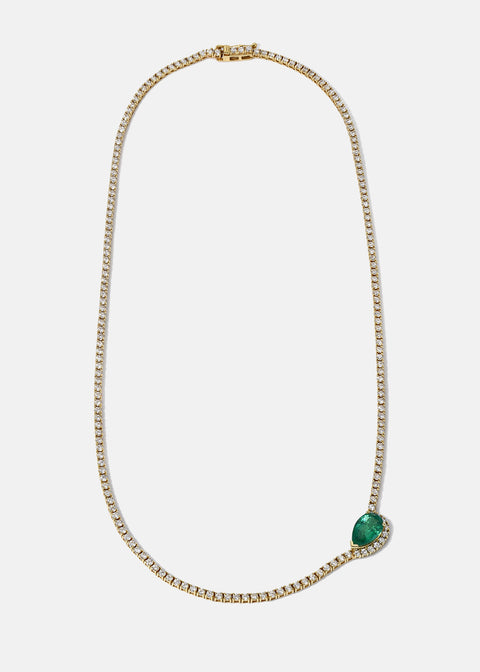 Emerald Trace Diamond Eternity Necklace