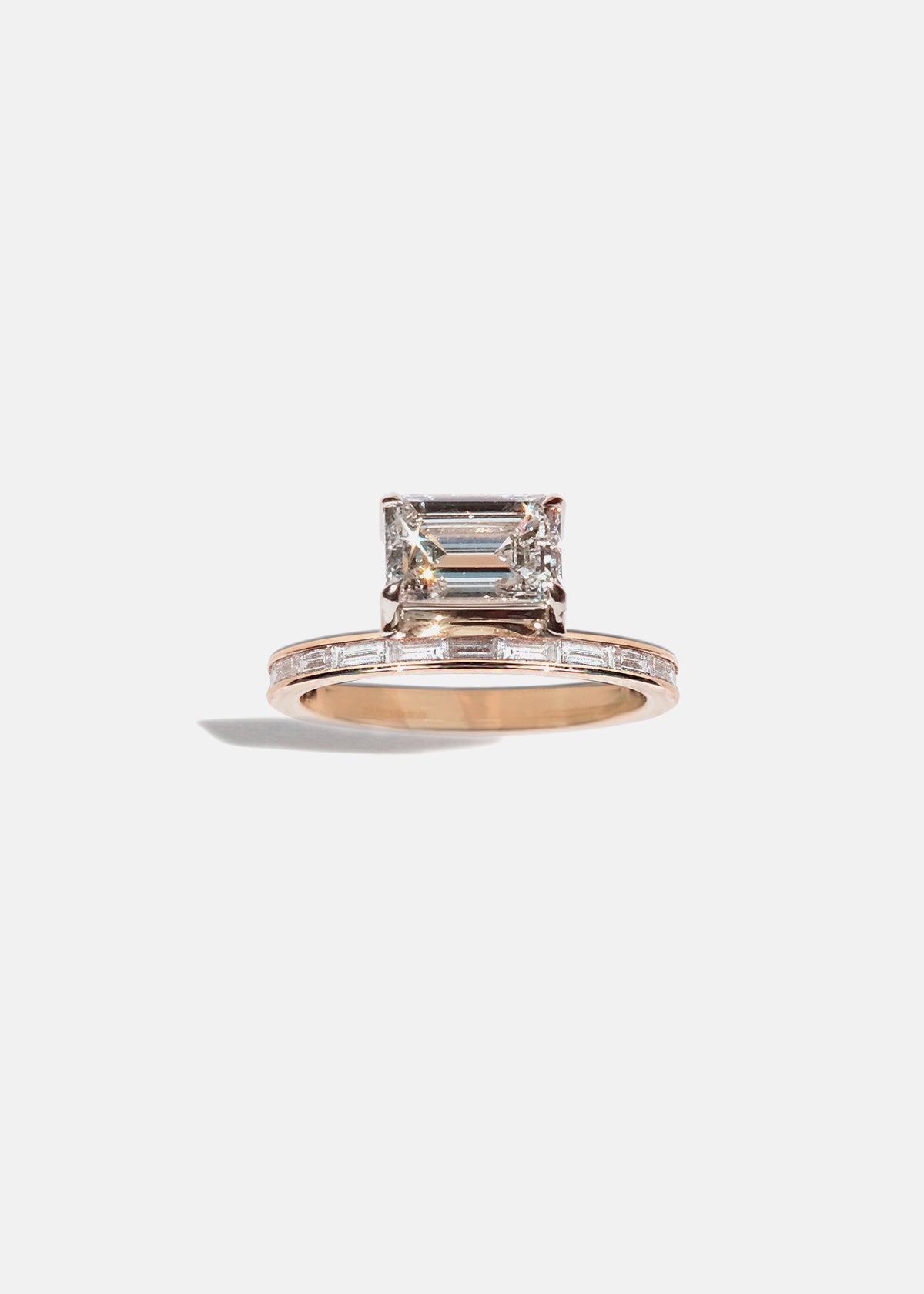 Emerald Diamond Peak Ring