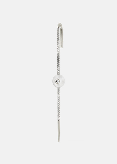 Floating Pearl Pavé Ear Pin