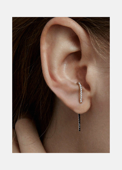 Petite B&W Diamond Thread Ear Pin