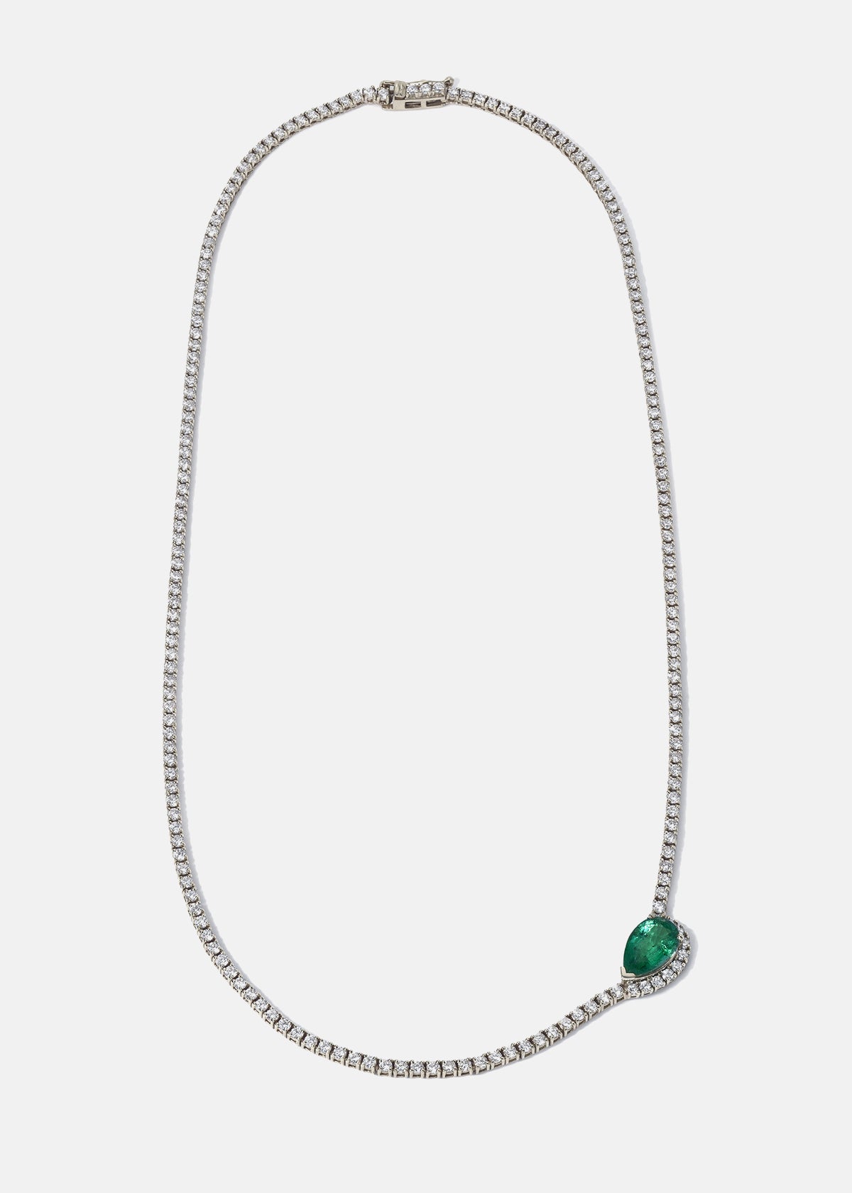 Emerald Trace Diamond Eternity Necklace